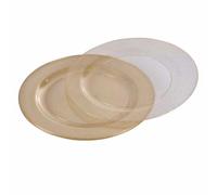 Lot de 6 Assiettes en Plastique Réutilisable Paillettes 23cm Or