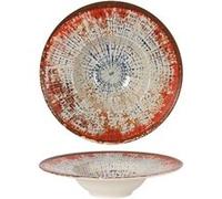 Lot de 6 assiettes Pasta LUNA rondes, plats de Service de Table creuses pour soupe, pâtes dessert en Porcelaine multicolore - VISIODIRECT - Multicolore G