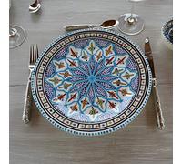 Lot de 6 assiettes plates Bakir turquoise - D 24 cm