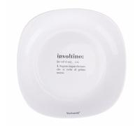 Lot de 6 assiettes plates carrées 28 x 28 cm en verre opale, Victionary Rouleau impérial