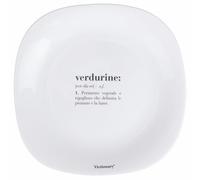 Lot de 6 assiettes plates carrées 28 x 28 cm en verre opale, Victionary Verdurine