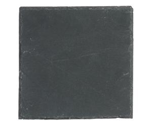 Lot de 6 Assiettes Plates Carrées Ardoise 25cm Gris