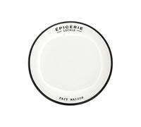 Lot de 6 Assiettes Plates Epicerie 20cm Porcelaine Blanc
