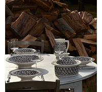 Lot de 6 assiettes Tebsi Bakir gris - D 23 cm