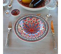 Lot de 6 assiettes Tebsi Bakir rouge - D 23 cm