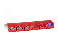 Lot de 6 bacs à bec rouge Taille 2 avec rail ProfiPlus Allit