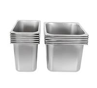Lot de 6 Bacs Gastronorme 1/9 Inox - Récipients Empilables (65mm) | Format Compact GN 1/9 Compatibilité Universelle