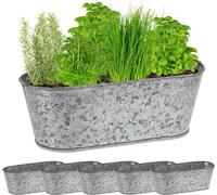 Lot de 6 bacs ovales en zinc
