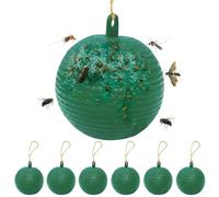 Lot de 6 balles anti-insectes adhésives Osseph pour intérieur et extérieur | Balle anti-insectes physiques à suspendre pour attraper les mouches, moucherons, moustiques, insectes volants (vert)