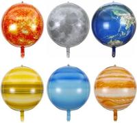 Lot de 6 ballons planètes de l'espace, 56 cm, ballons planètes 4D, décoration pour anniversaire d'enfant, ballons planètes, Soleil, Terre, décoration sur le thème de l'espace, ballons en aluminium pou