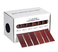 Lot de 6 bandes abrasives en alumine de 25 mm pour métal, bois, verre