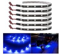 Lot de 6 bandes lumineuses LED étanches de 30 cm pour intérieur de voiture moto chariot de golf extérieur bleu 12 V 5050 12SMD