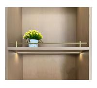 Lot de 6 barres de support métalliques dorées pour étagères, barres de barrière robustes en tube rond d'aluminium pour étagères à livres, étagères à chaussures et armoires de cuisine, instal