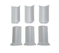 Lot de 6 blocs de jonction d'angle pour garniture de plinthe pour moulures murales de 8 cm offrant une transition fluide aux intersections murales pour un look moderne (M, blanc)