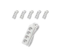 Lot de 6 blocs multiprise 4x16A 3500W câble 5m - blanc - Chacon