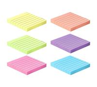 Lot De 6 Blocs-Notes Adhésifs Avec Lignes, Bloc-Notes Coloré, Amovible, Sans Résidu, Super Collant, Accessoires De Bureau
