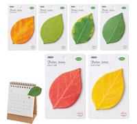 Lot de 6 blocs-notes adhésifs multifonction en forme de feuilles pour salle de ibliothèque, salle d'étude, maison, étudiants, enseignants, garçons, filles, femmes