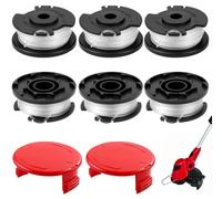 Lot de 6 bobines de fil de rechange pour Einhell GE-CT 18/28 Li - Longueur : 5,2 m - Diamètre : 1,6 mm - En nylon - Avec 2 capuchons - Pour Einhell GE-CT 18/28 Li TC et GE-CT 18/260 Li