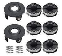 Lot de 6 bobines de fil pour coupe-bordure Makita 195858-1/196146-9, 18 V DUR181Z, DUR181RF, DUR181, longueur : 8 m, diamètre : 1,60 mm, avec 6 bobines + 2 capuchons + 2 ressorts