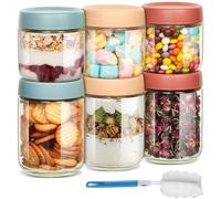 Lot de 6 bocaux en verre hermétiques pour la cuisine et la conservation des aliments