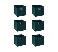 Lot De 6 Boîtes De Rangement En Tissu Mix 'n Modul - L.31 X L.31 X H.31 Cm - Bleu Pétrole