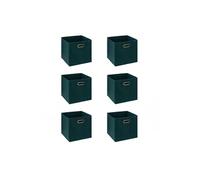 - Lot de 6 boîtes de rangement en tissu MIX 'N MODUL - L.31 x l.31 x H.31 cm - Bleu pétrole - MIX 'N MODUL