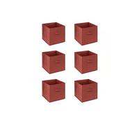 - Lot de 6 boîtes de rangement en velours MIX 'N MODUL - L.31 x l.31 x H.31 cm - Terre de sienne - MIX 'N MODUL