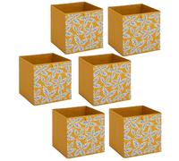 Lot de 6 boites de rangement FOLIA - L. 31 x l.31 x H. 31 cm - Jaune
