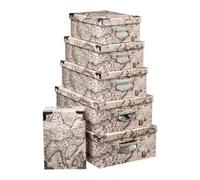 Lot de 6 boîtes de rangement Indonésie - Naturel