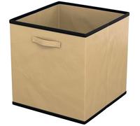Lot de 6 boîtes de rangement pliables en tissu beige 26,7 x 26,7 x 28 cm - cubes 20 L multifonction pour armoire et étagère