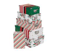 Lot de 6 Boîtes Déco Noël ""Lutins"" 48cm Multicolore