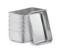 Lot de 6 boîtes repas inox avec couvercle, 500 ml, réutilisables, four congélateur lave-vaisselle