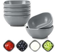Lot de 6 bols à sauce incassables en plastique de 120 ml, petits bols à dessert, mini bols de préparation pour accompagnements, ketchup, collations, noix, épices (gris)