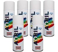 Lot de 6 bombes de peinture acrylique valve auto-nettoyante pour toutes les surfaces arexons (aluminium RAL 9006)