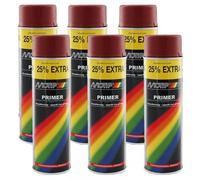 Lot De 6 Bombes De Peinture - Apprêt - Rouge - Motip