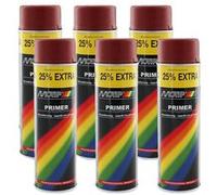 Lot de 6 bombes de peinture - Apprêt - rouge - Motip G