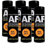 Lot de 6 bombes de peinture RAL 2011 - Couleur : mat