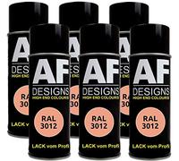 Lot de 6 bombes de peinture RAL RAL 3012 - Couleur satinée