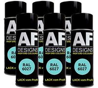 Lot de 6 bombes de peinture RAL RAL 6027 - Couleur : mat satiné