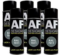 Lot de 6 bombes de peinture RAL RAL7011 EISENGRAU mat
