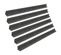 Lot de 6 Bordures de Jardin 1,2 m en Caoutchouc Gris Flexible Résistant Aux UV Longueur 7,2 m Pelouse Chemin Voie Allée Parcelle de Jardin Parterre Fleurs Légumes Élevé [Piquets Assortis Inclus]
