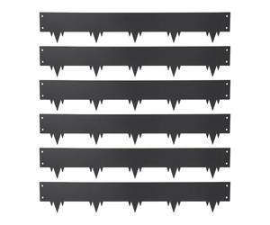 Lot de 6 bordures de pelouse - 102 x 10,5 cm - En métal - Noir | Bordure de parterre, bordure de parterre, bordure de paysage, pour jardin, chemins, vergers, allée, construite jusqu'à la