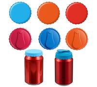 Lot de 6 bouchons de canette de boisson en silicone - Anti-fuite - Réutilisables