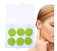 Lot de 6 bouchons d'oreille en silicone réutilisables et malléables avec réduction du bruit de 27 dB, adaptés pour les avions, les trains, le travail, les voyages