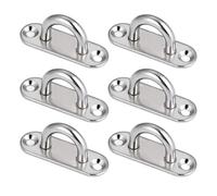 Lot de 6 boucles fixation for bateau et yacht, 5 mm, en acier inoxydable, plaque à œil oblongue, crochet murale au plafond Pour fixation murale