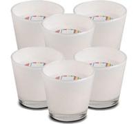 Lot de 6 bougie décorative naturelle, bougie en cire dans un verre ivoire, bougie à combustion longue - Diamètre 9 x Hauteur 8 cm- JUANIO - G