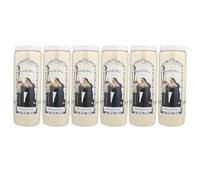 Lot de 6 Bougies de Sainte Rita Neuvaine 17,5 cm - Bougie Neuvaine - Culte Chrétien en Cire végétale