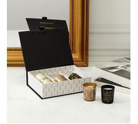 Lot de 6 Bougies - HOME DECO FACTORY - Parfumées - Noir, Blanc et Or