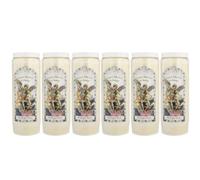 Lot de 6 Bougies Neuvaine Saint Michel 17,5 cm - Bougie Neuvaine - Culte Chrétien en Cire végétale