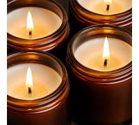 Lot de 6 bougies parfumées dans un bocal en verre - Pour homme - Jusqu'à 20 heures de combustion - 100 g de cire de soja - Petits cadeaux de Noël pour hommes